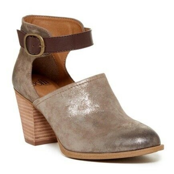 Sofft Shoes - Sofft Wendie Bootie Almond Toe Metallic Suede Sz 7